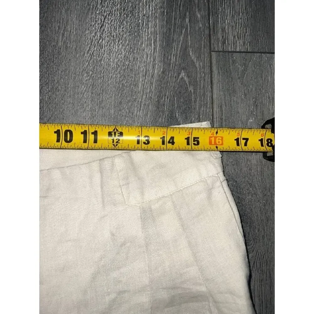 Peter Elliot Pants linen side button White Sz 44 A006993